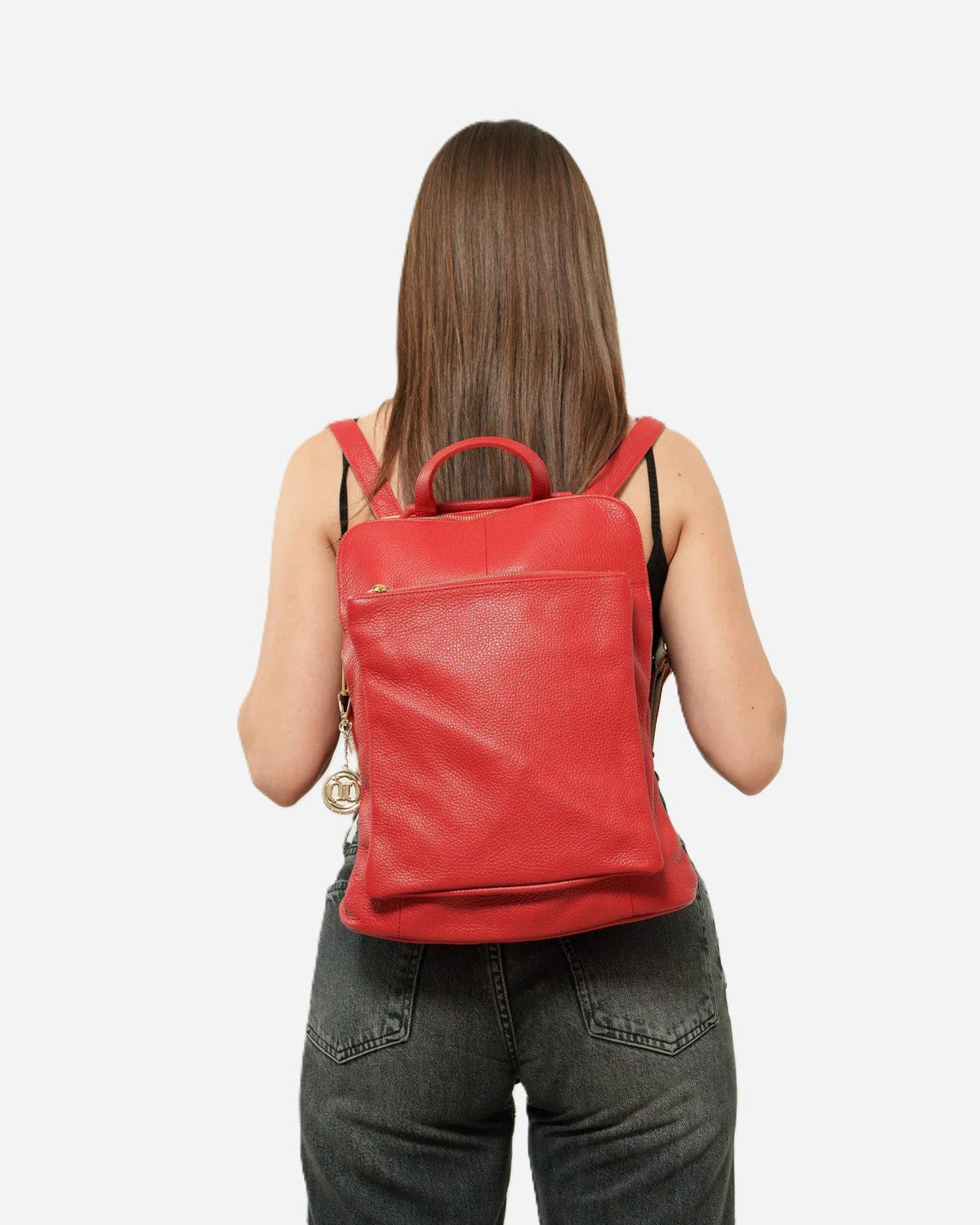ROSALBA — Zaino in vera pelle rossa con porta laptop | Made in Italy