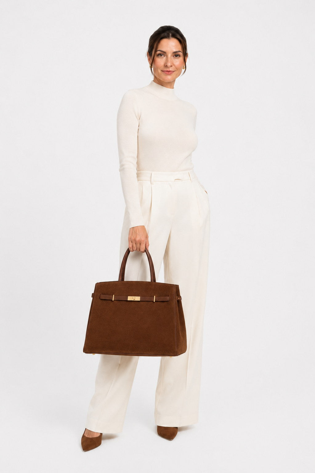 Sole — Borsa in Camoscio Marrone Tabacco