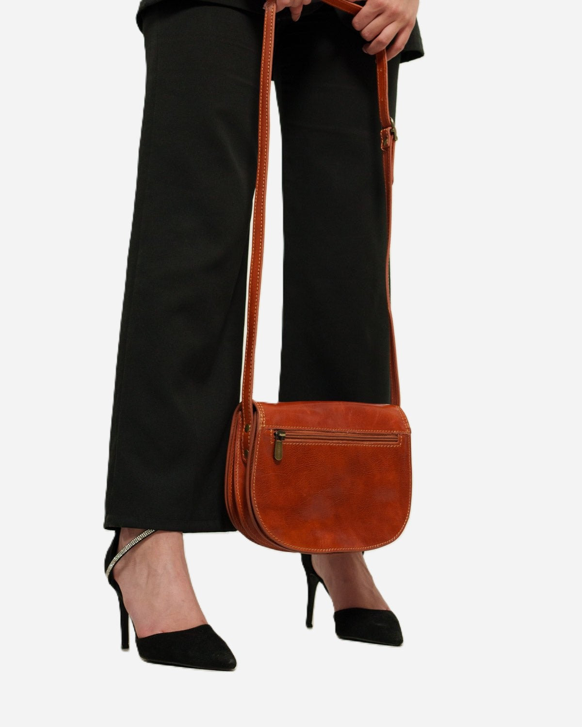 Borsa Tracolla Elena Vera Pelle Vacchetta Cognac