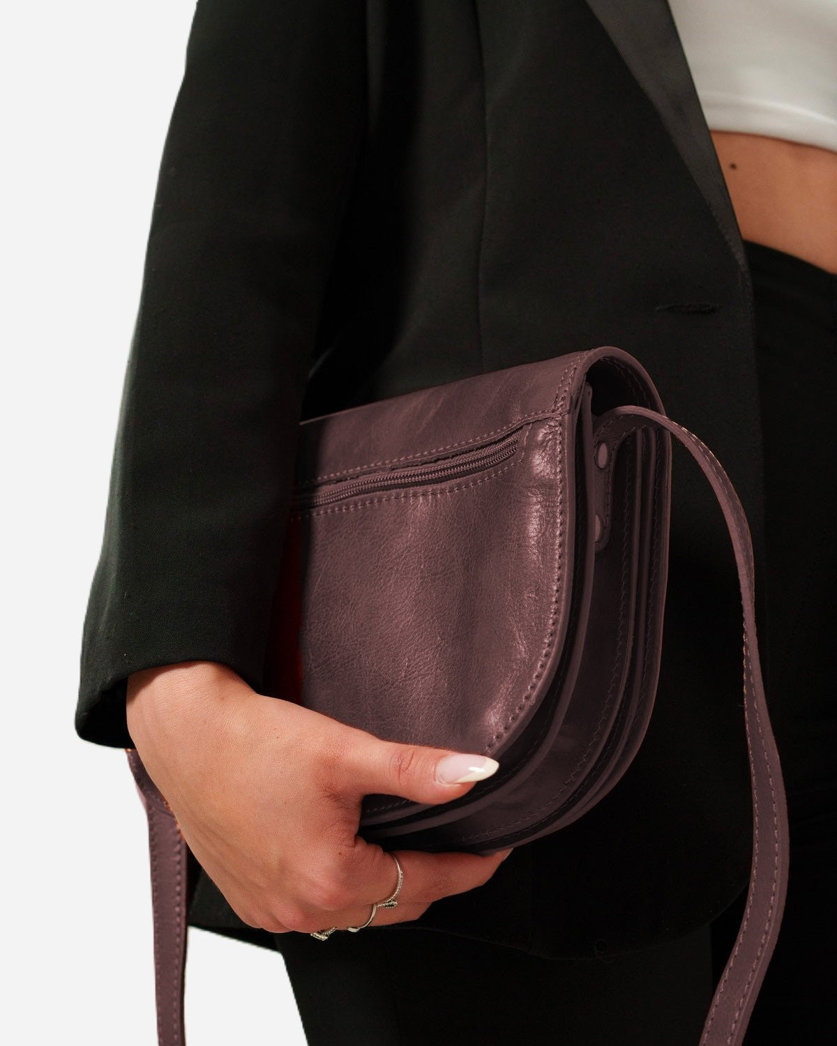Borsa Tracolla Elena Vera Pelle Vacchetta Marrone Scuro