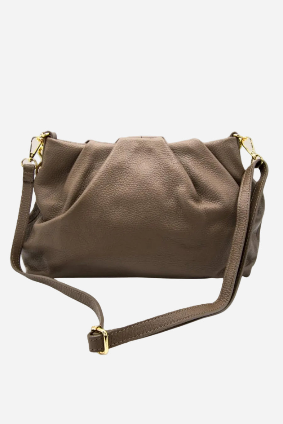 Borsa Donna Lauretana Vera Pelle Fango | Catena Dorata | Made in Italy