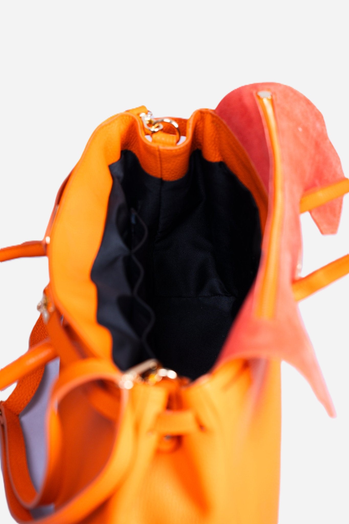 Borsa donna LUNA in vera pelle arancione