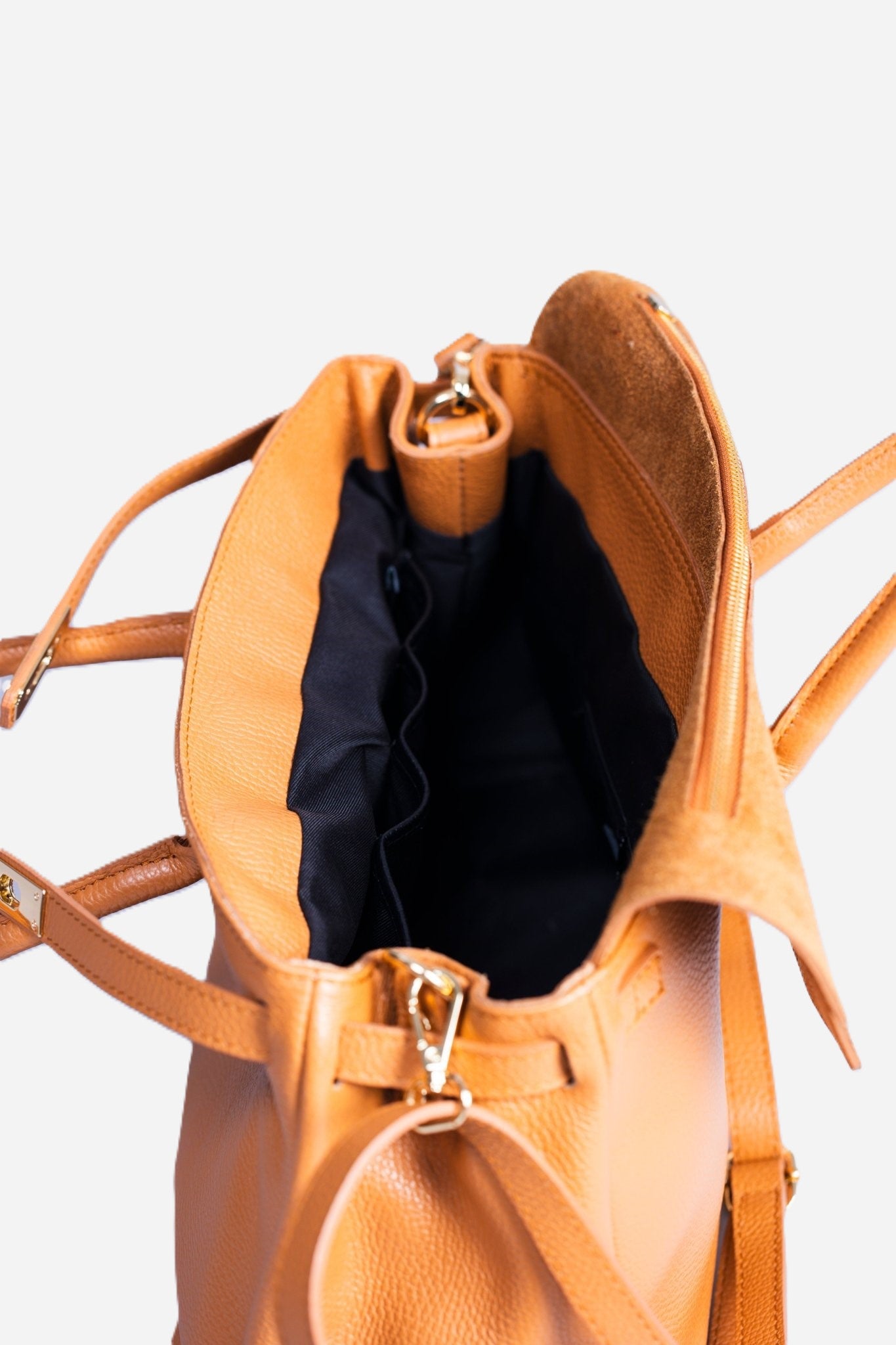 Borsa donna LUNA in vera pelle cammello