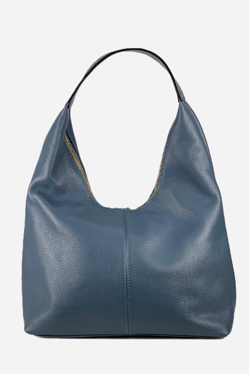 Borsa Hobo Donna LAURA in Vera Pelle Ceruleo | Made in Italy