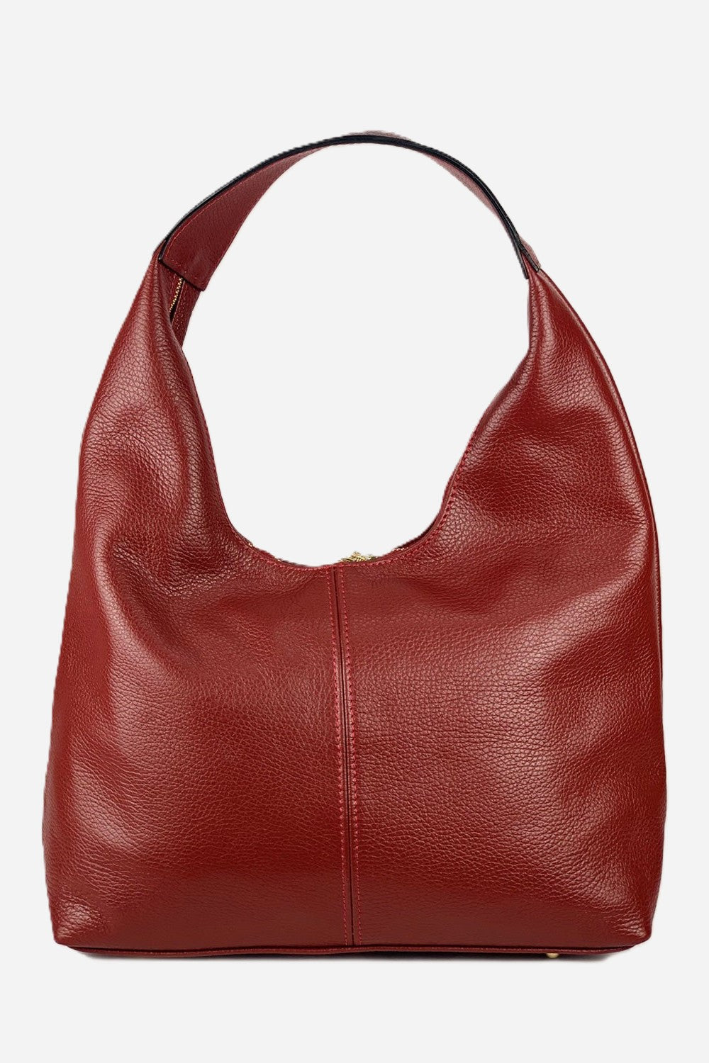 Borsa Hobo Donna LAURA in Vera Pelle Rosso Scuro | Made in Italy