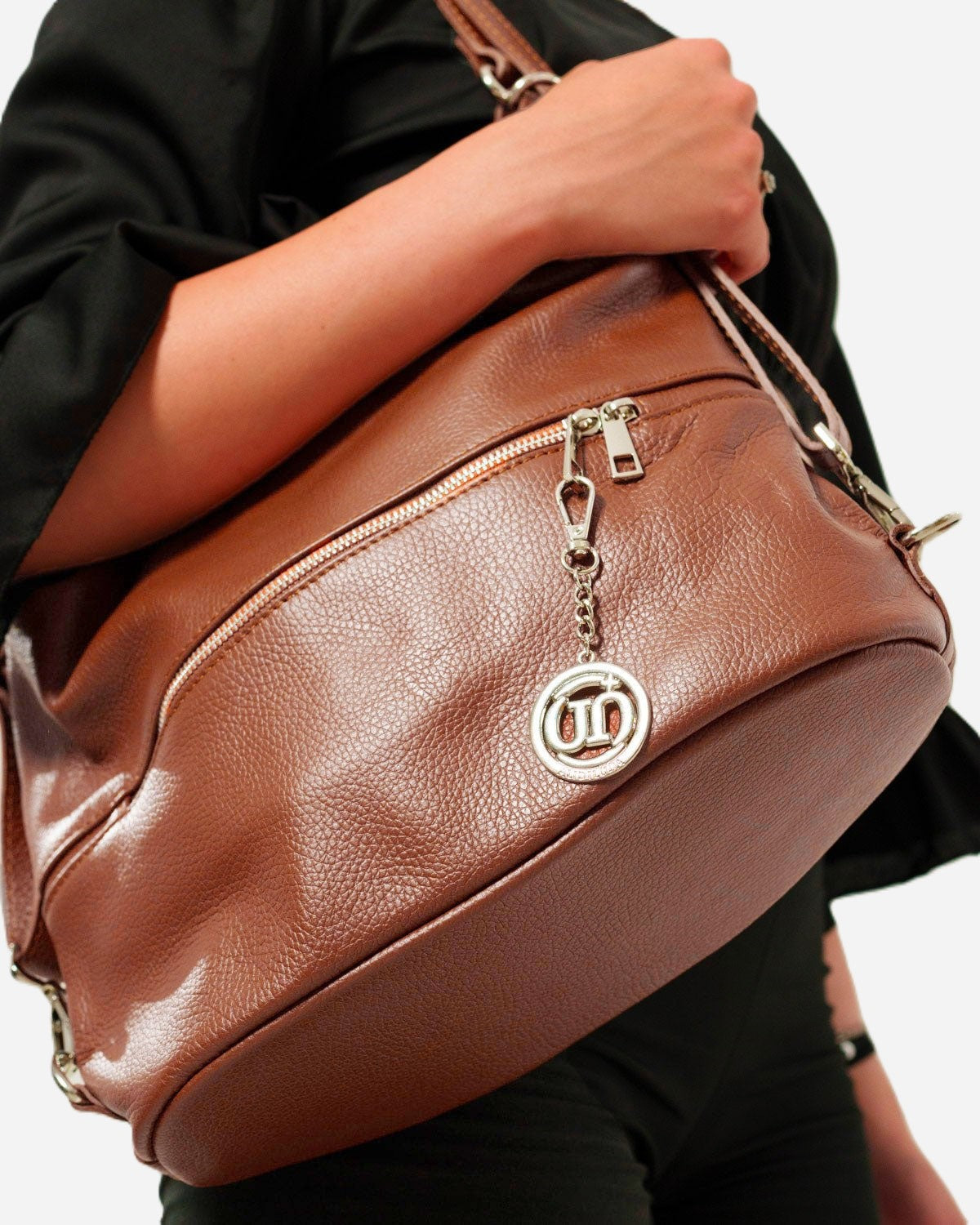 Borsa Donna MONIA in Vera Pelle Marrone | 3 in 1 Spalla Tracolla Zaino