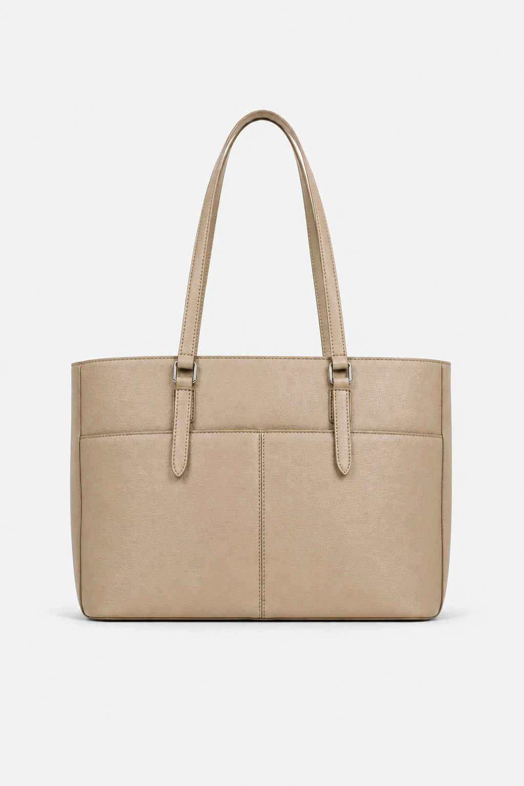 MONICA — Borsa a mano e spalla in pelle palmellato taupe | Made in Italy