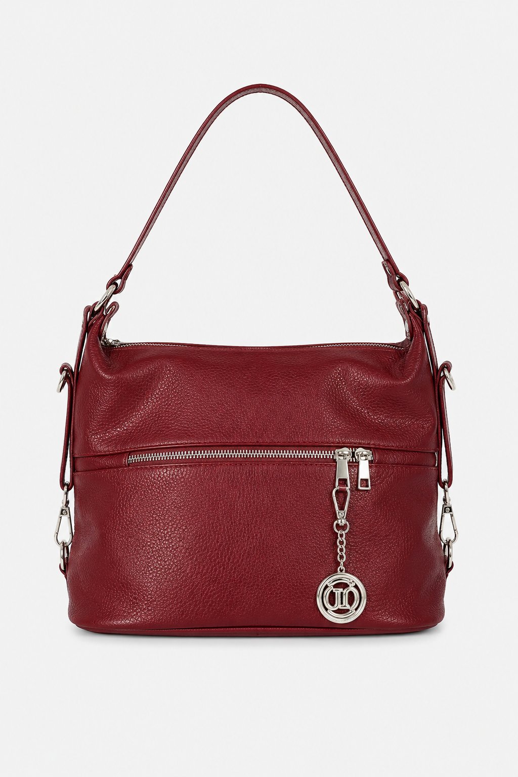Borsa Donna MONIA in Vera Pelle Borgogna | 3 in 1 Spalla Tracolla Zaino