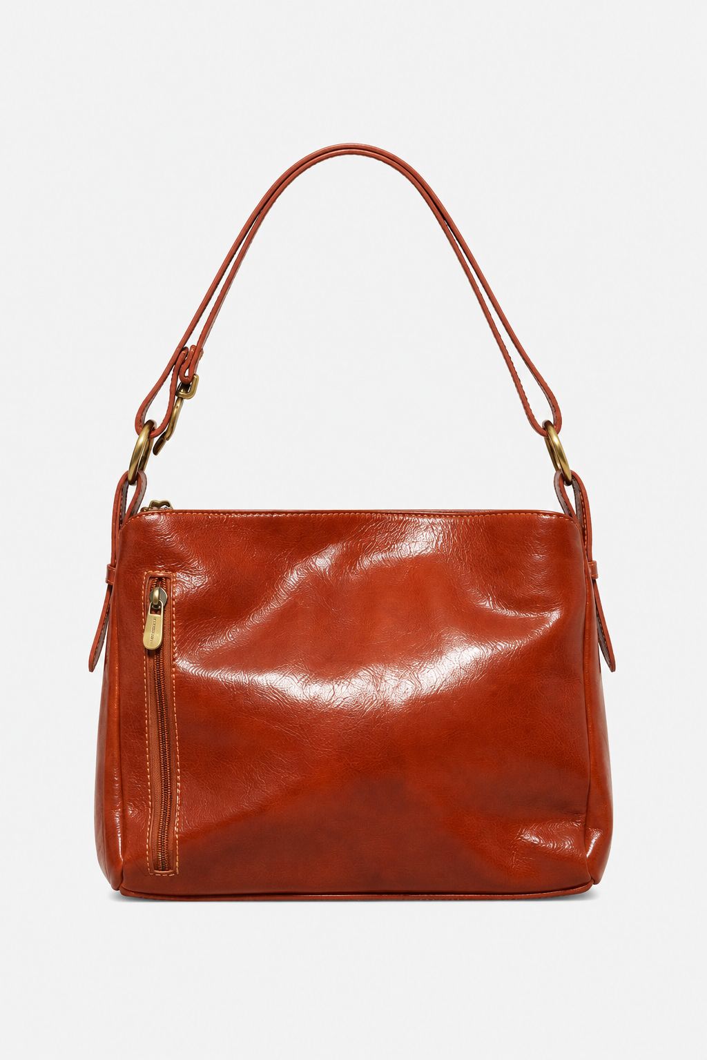 PAOLA — Borsa a spalla donna in vera pelle cognac | Made in Italy