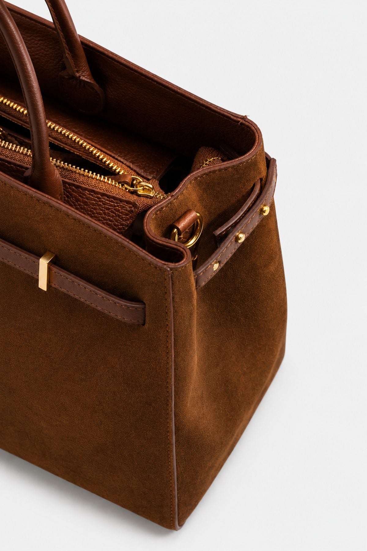 Sole — Borsa in Camoscio Marrone Tabacco
