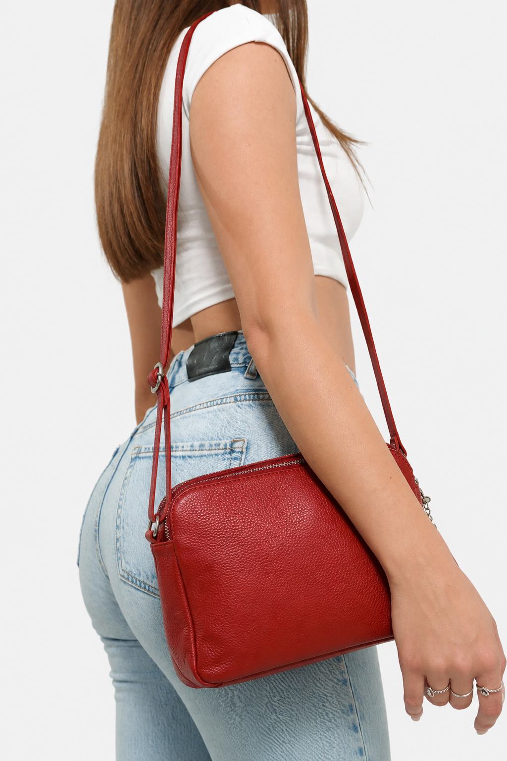 EDVIGE — Borsa a spalla in vera pelle rossa | Made in Italy