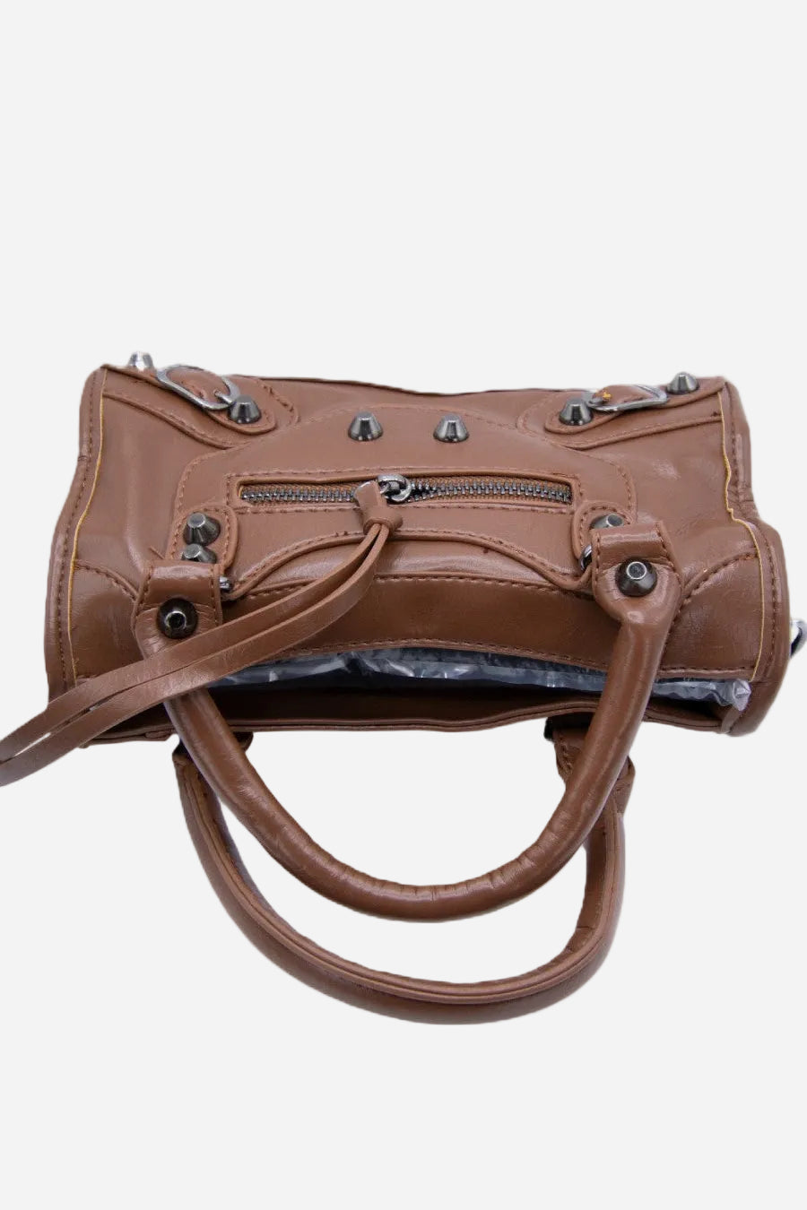 VYVA Choco — Borsa a mano o tracolla in ecopelle marrone
