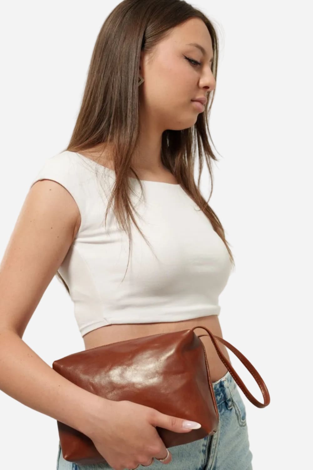 ILDA — Pochette a tracolla in vera pelle cognac | Made in Italy