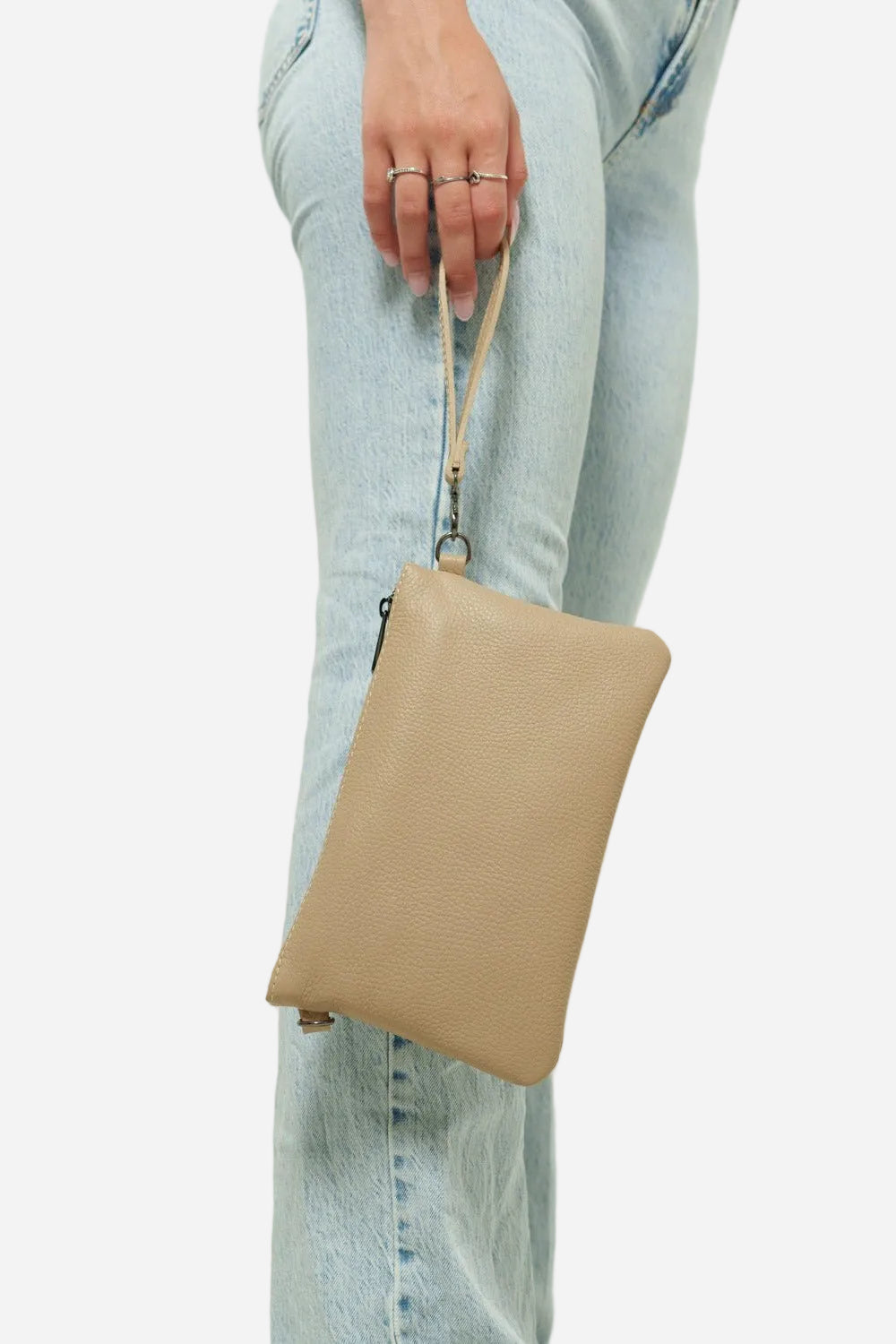 Pochette a tracolla Donna Chiara in vera pelle Taupe - Alidiluna