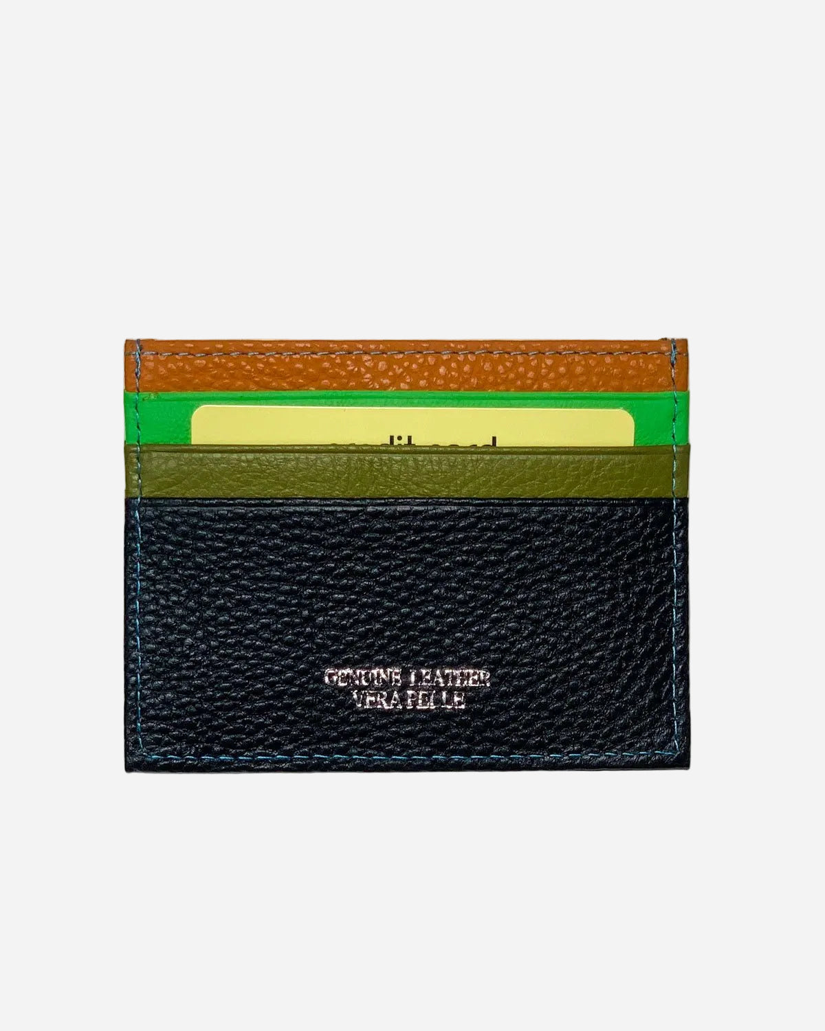 Porta carte Giove uomo in pelle Nero multicolore - Alidiluna