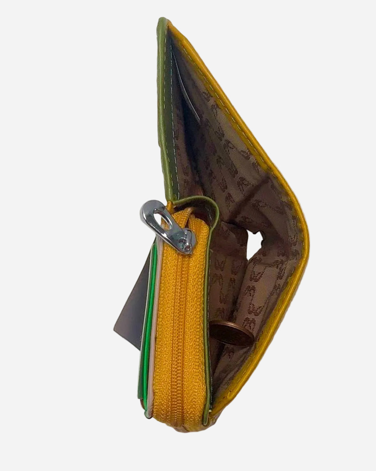 Portafoglio Portamonete Porta Carte donna Afrodite in vera pelle artigianale Giallo - Alidiluna