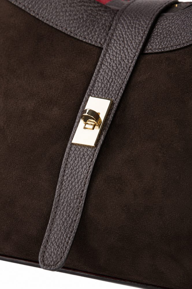 Vanity — Borsa in Camoscio con Pochette estraibile Interna Rossa