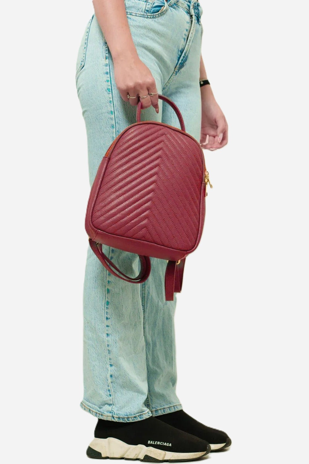 Zaino Donna CINZIA in Vera Pelle Rosso | Made in Italy