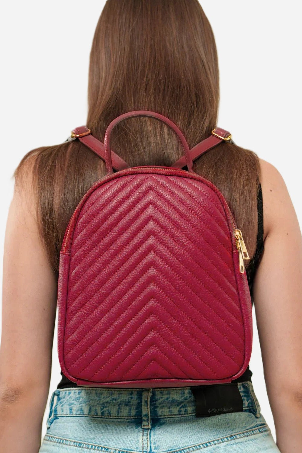 Zaino Donna CINZIA in Vera Pelle Rosso | Made in Italy
