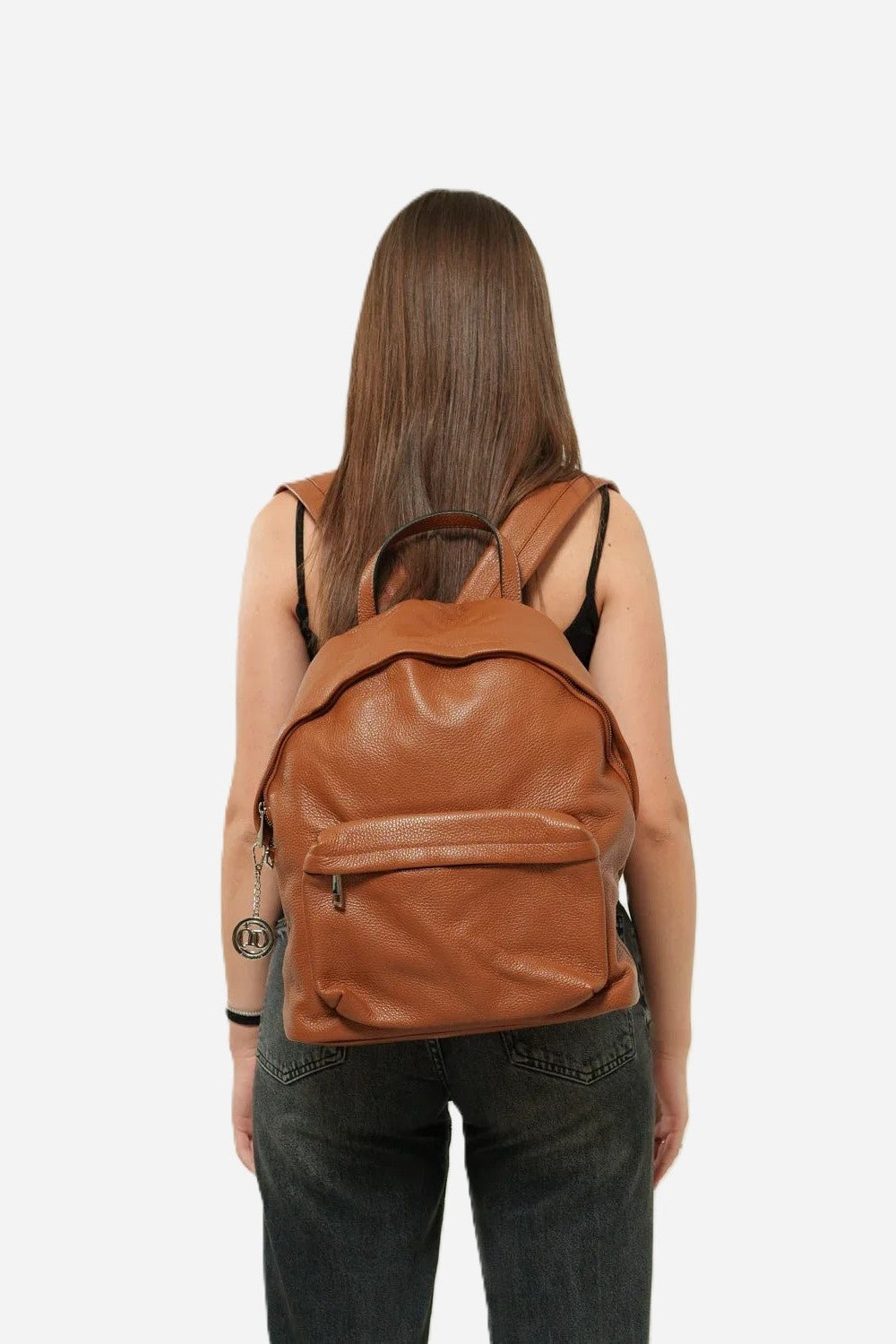 Zaino donna FEDERICA in vera pelle cognac