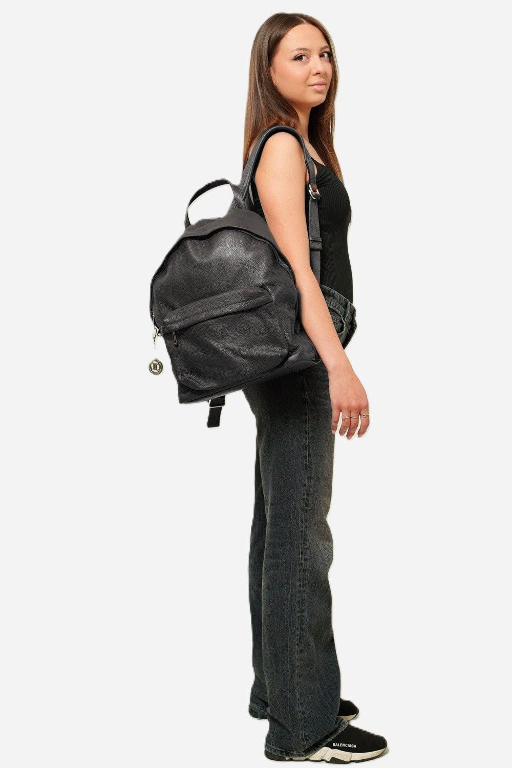 Zaino donna FEDERICA in vera pelle nero