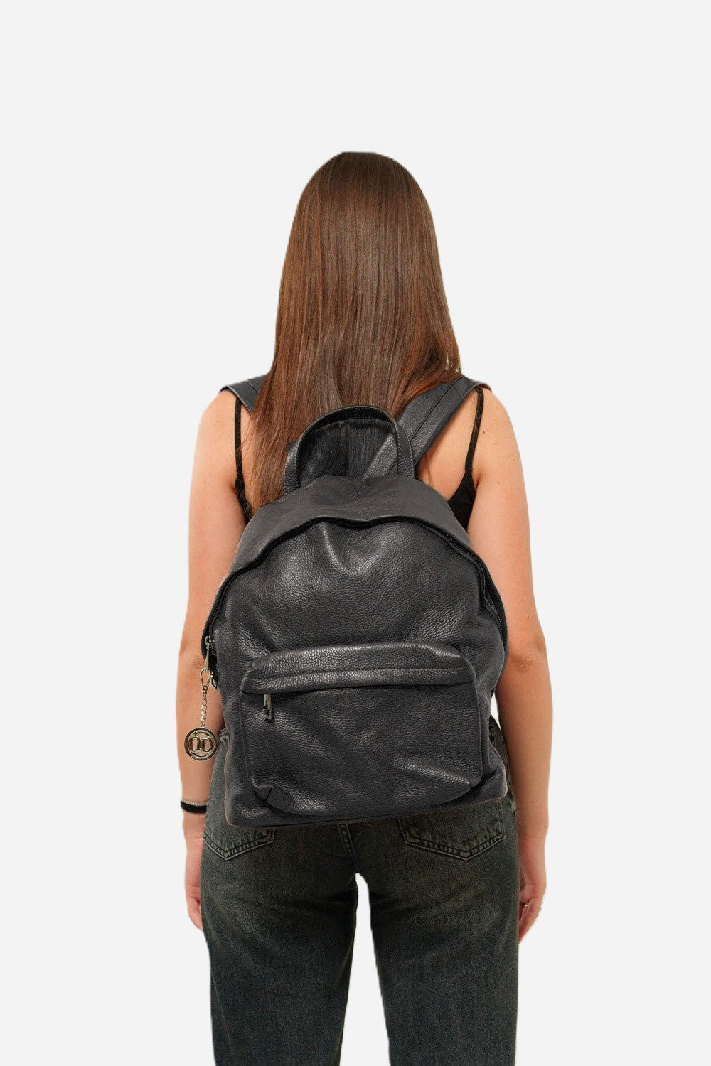 Zaino donna FEDERICA in vera pelle nero