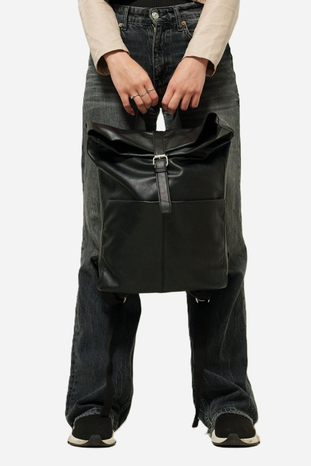 Zaino donna LEDA in ecopelle nero porta PC | Made in Italy