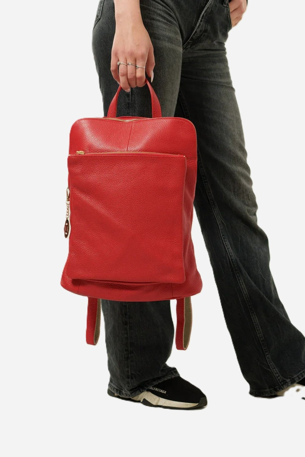 ROSALBA — Zaino in vera pelle rossa con porta laptop | Made in Italy