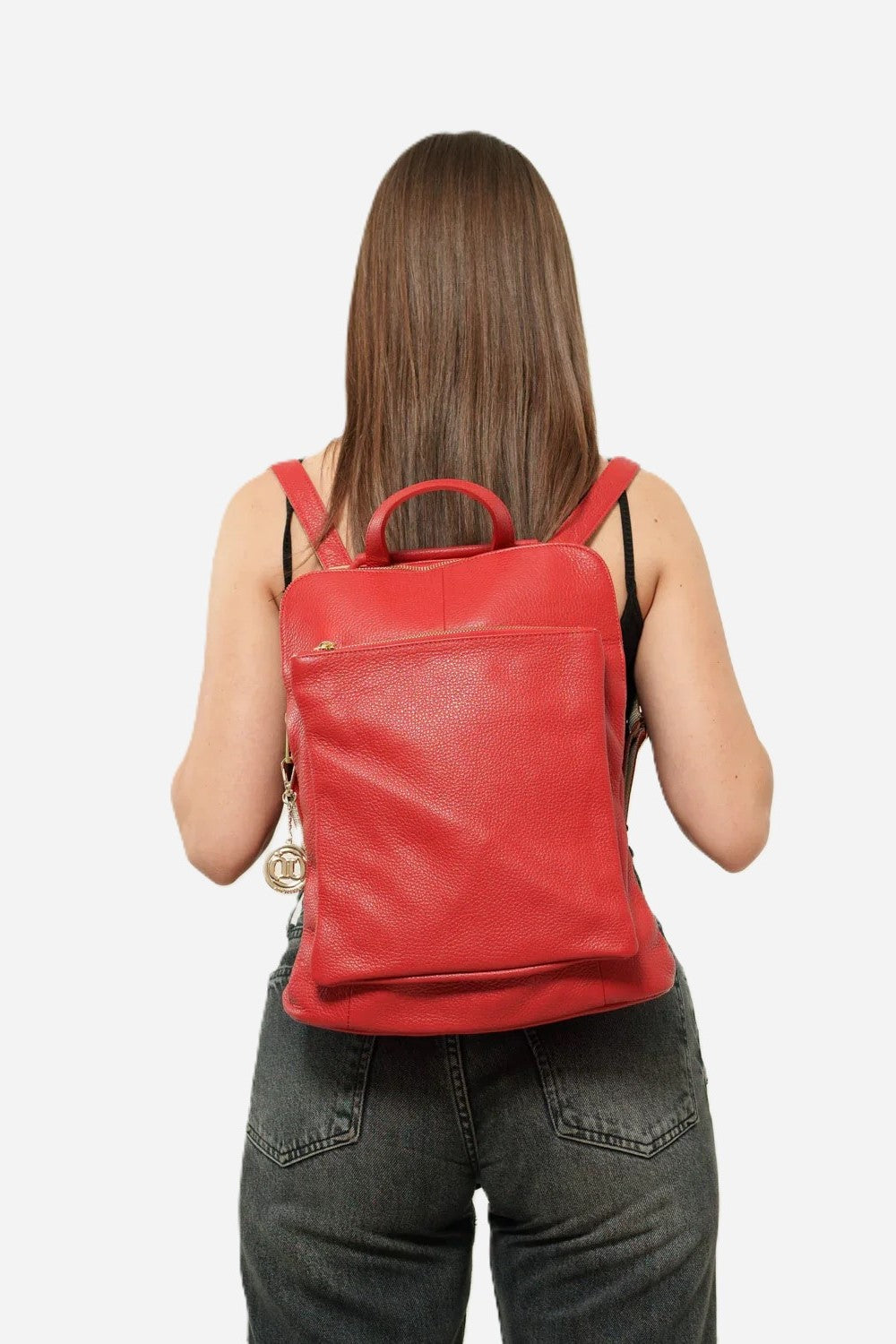 ROSALBA — Zaino in vera pelle rossa con porta laptop | Made in Italy