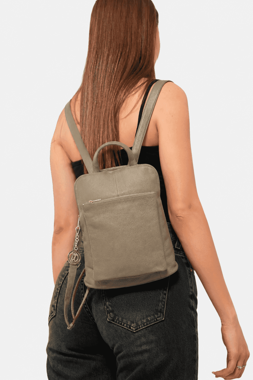 Zaino donna CRISTINA in vera pelle fango | Made in Italy