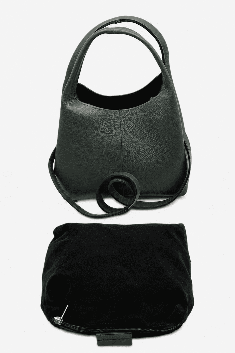 Borsa a Mano Donna Dominique in Pelle Dollaro Verde Bottiglia | Made in Italy