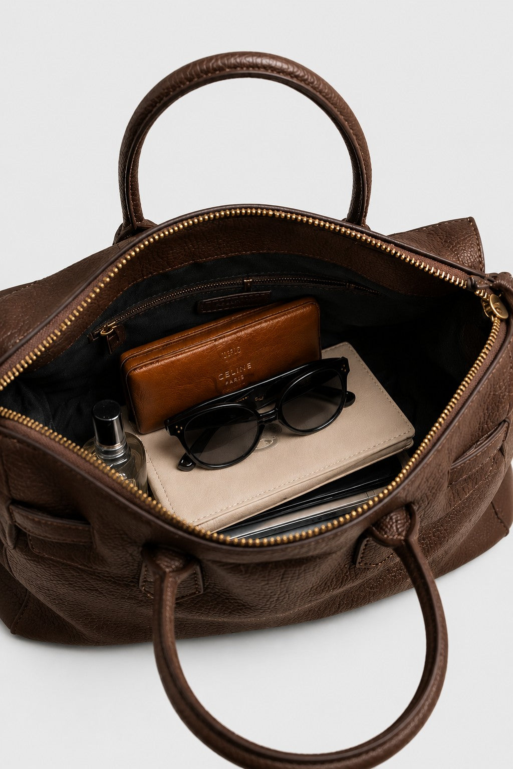 Borsa donna LUNA in vera pelle cioccolato