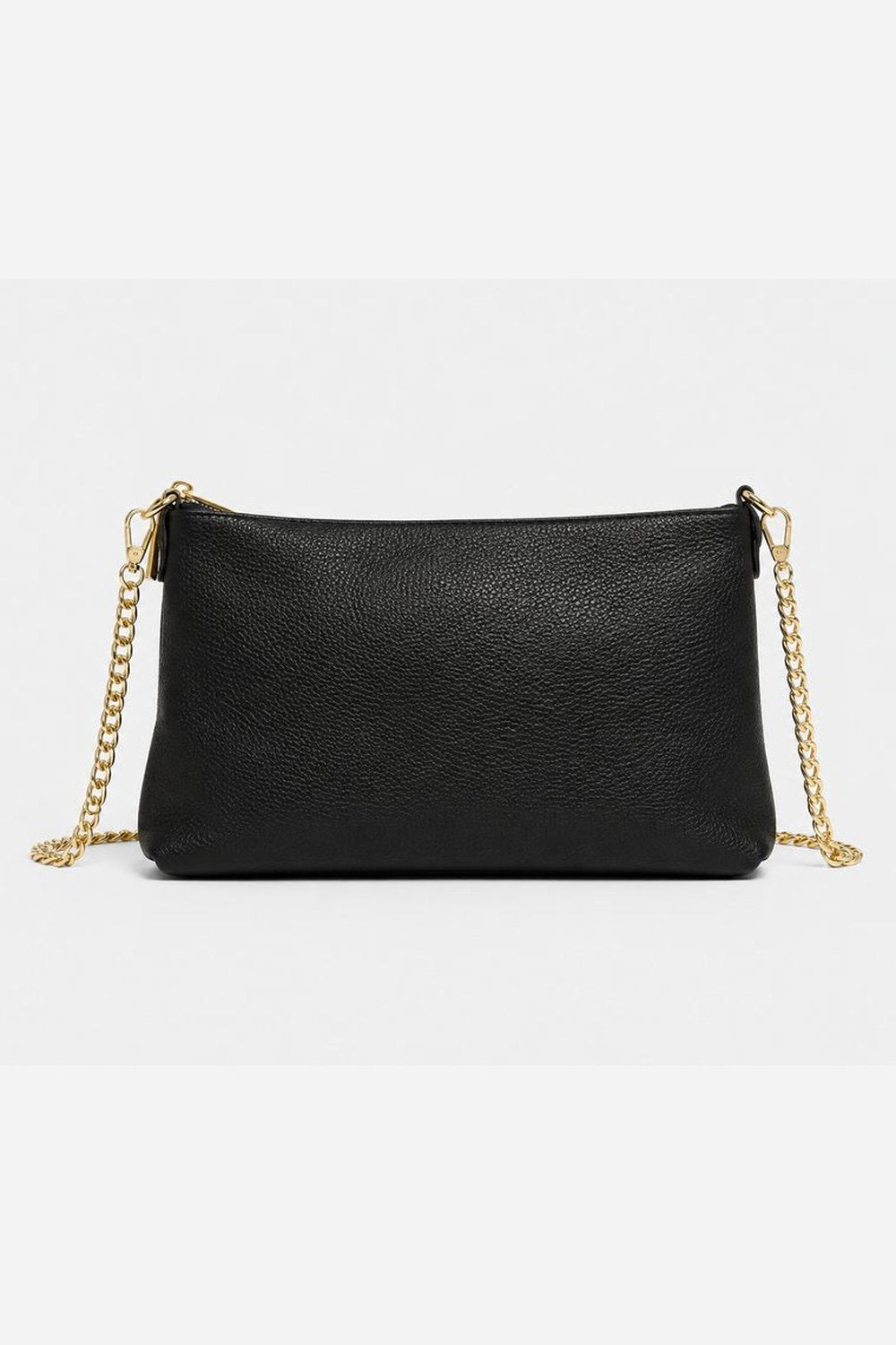 Pochette Alessandra con Tracolla – Vera Pelle Nera | Made in Italy