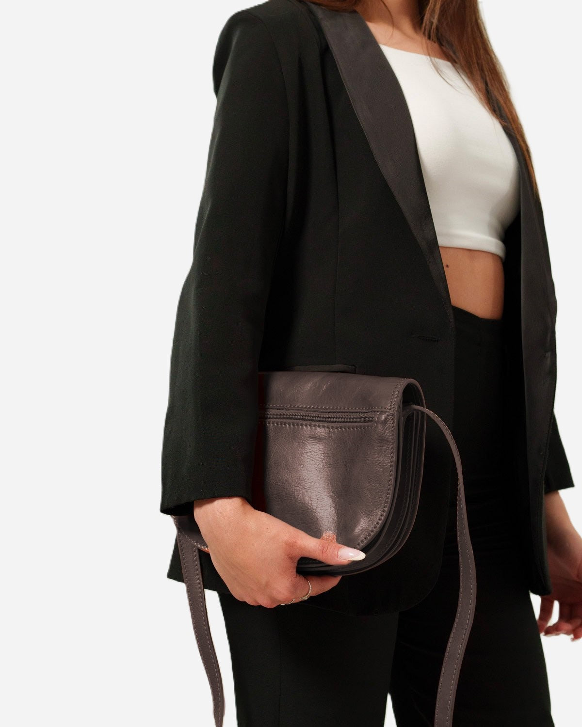 Borsa Tracolla Elena Vera Pelle Vacchetta Marrone Scuro