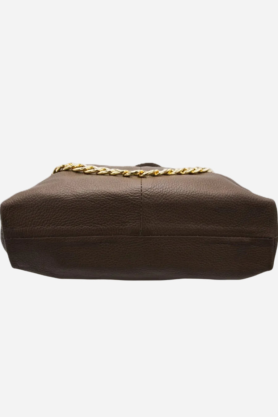 Borsa Donna Lauretana Vera Pelle Fango | Catena Dorata | Made in Italy