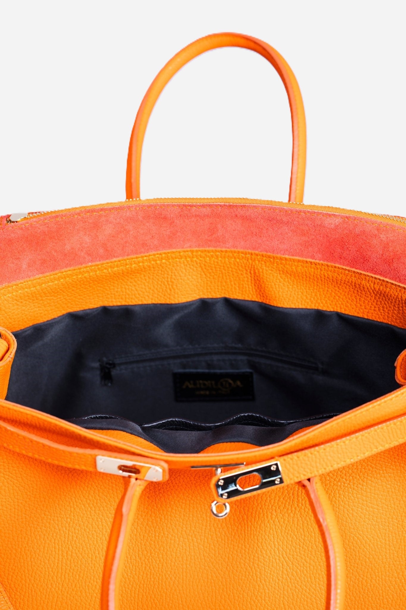 Borsa donna LUNA in vera pelle arancione