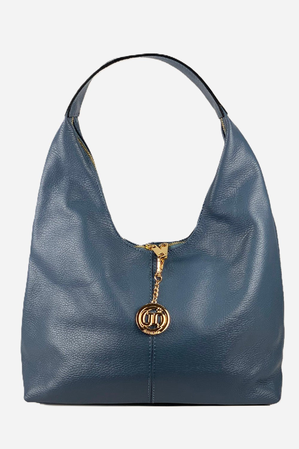 Borsa Hobo Donna LAURA in Vera Pelle Ceruleo | Made in Italy