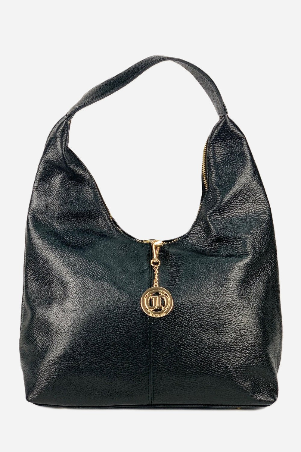 Borsa Hobo Donna LAURA in Vera Pelle Nero | Made in Italy