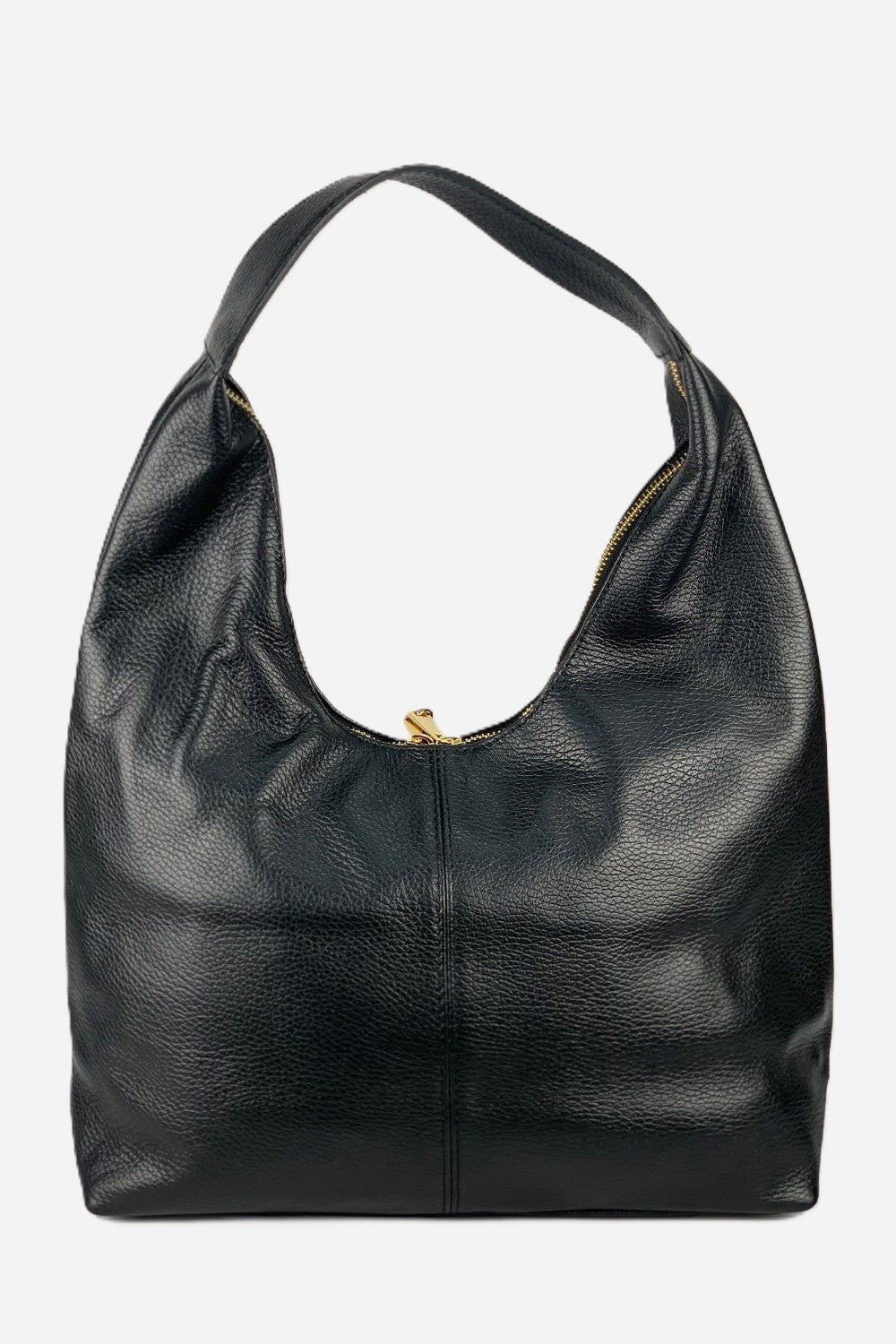 Borsa Hobo Donna LAURA in Vera Pelle Nero | Made in Italy