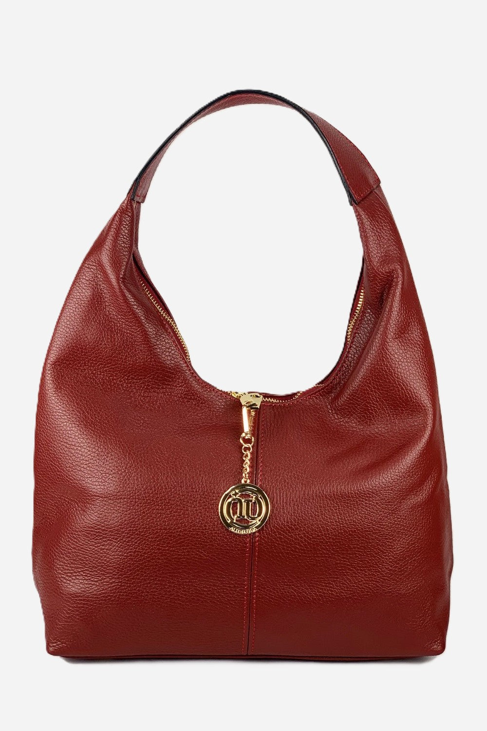 Borsa Hobo Donna LAURA in Vera Pelle Rosso Scuro | Made in Italy