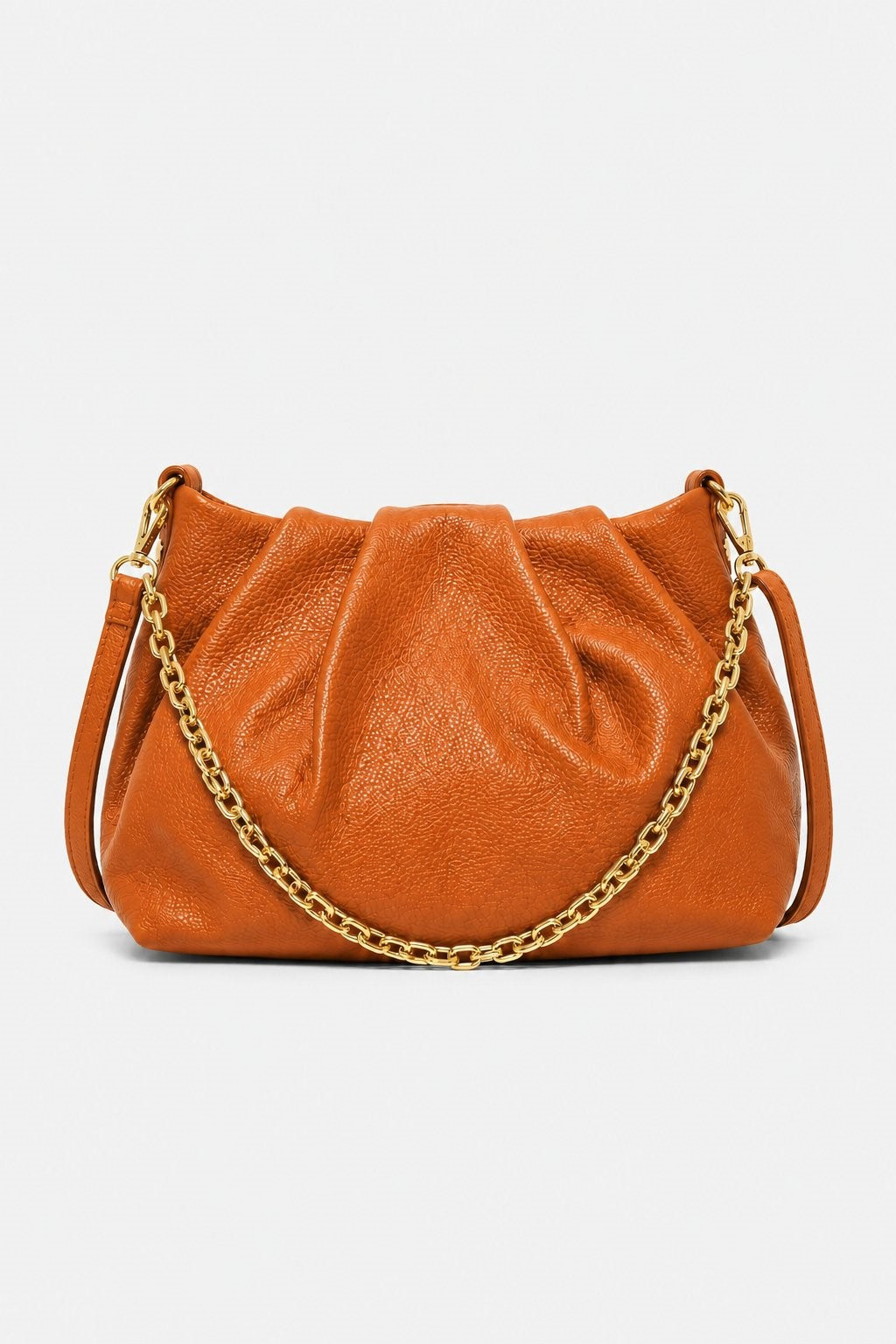 Borsa Donna Lauretana Vera Pelle Cognac | Catena Dorata | Made in Italy