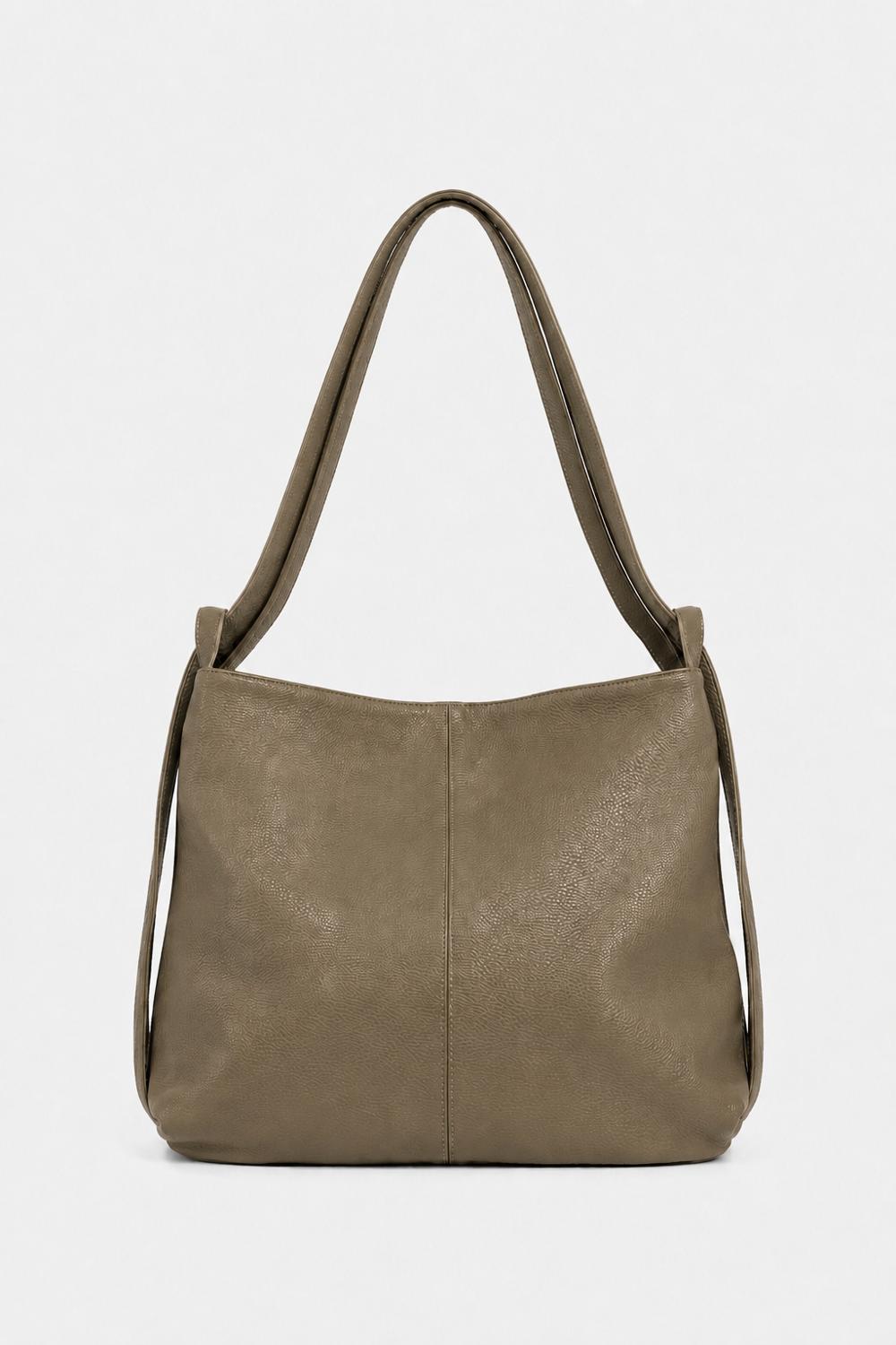 Borsa a Spalla Donna Francesca in Vera Pelle Fango | Made in Italy
