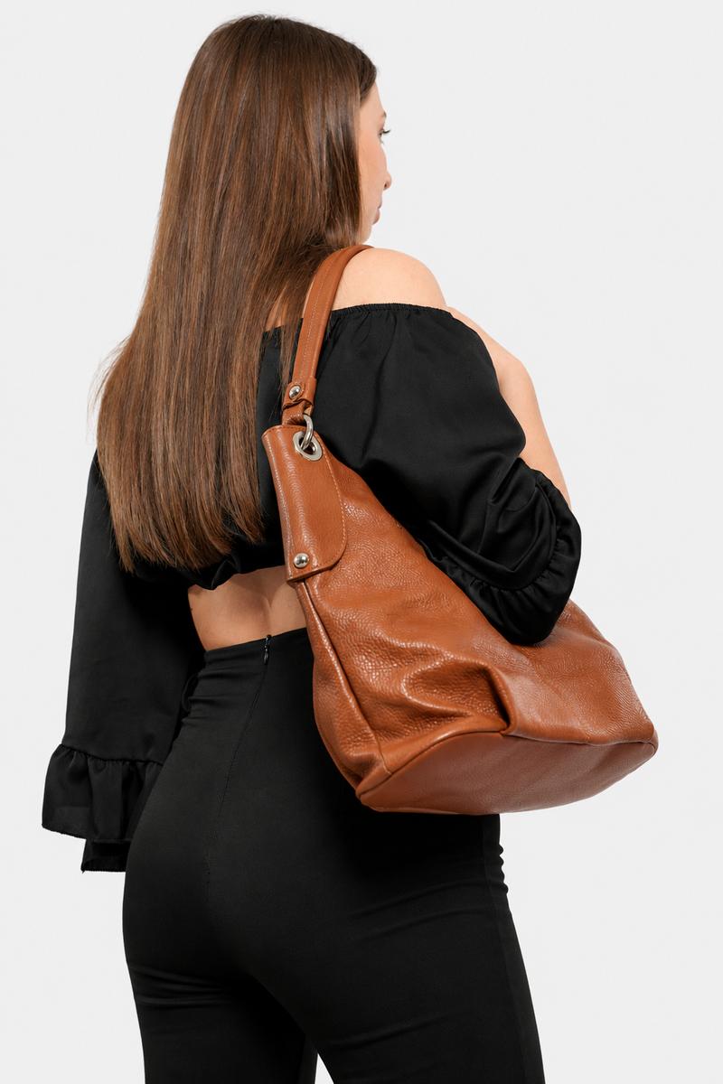 Borsa a Mano Donna GIULIANA in Vera Pelle Cognac | Made in Italy