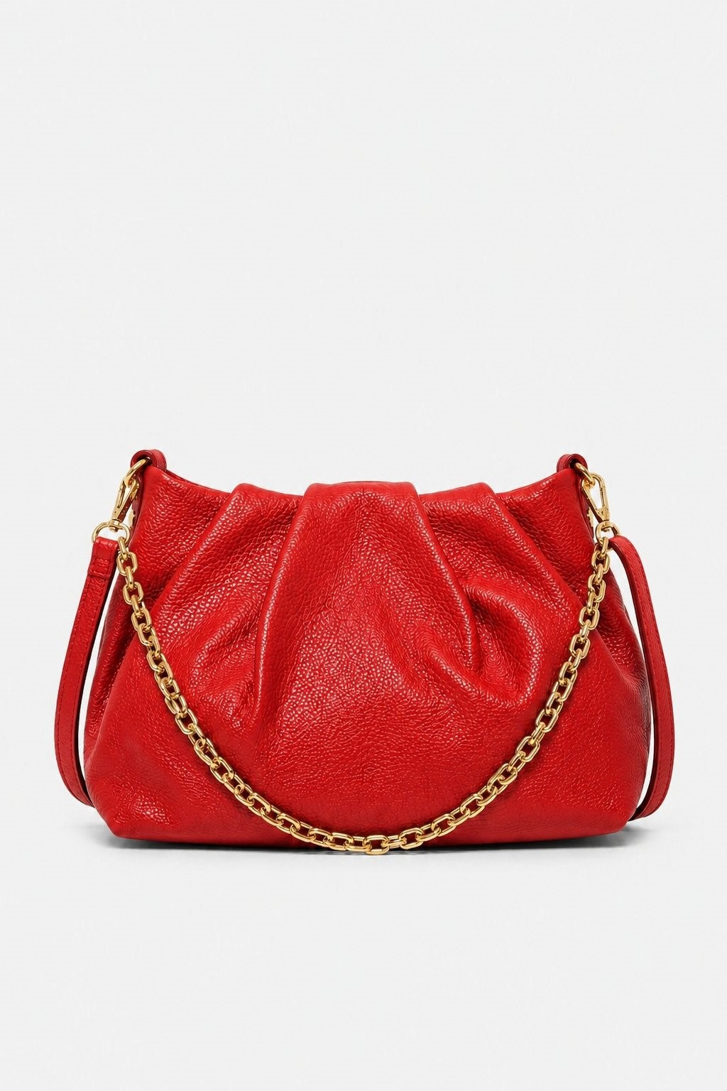 Borsa Donna Lauretana Vera Pelle Rosso | Catena Dorata | Made in Italy