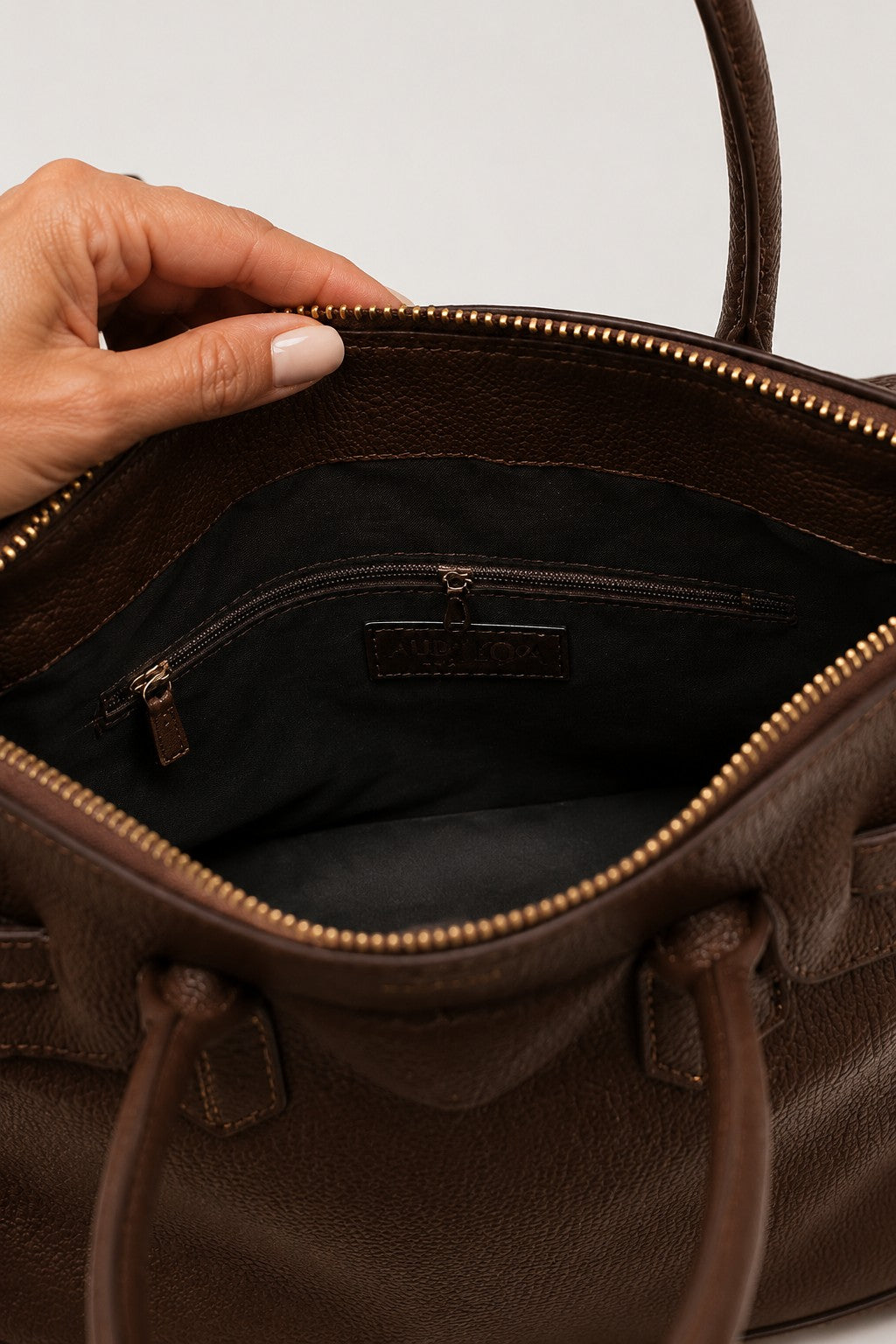Borsa donna LUNA in vera pelle cioccolato