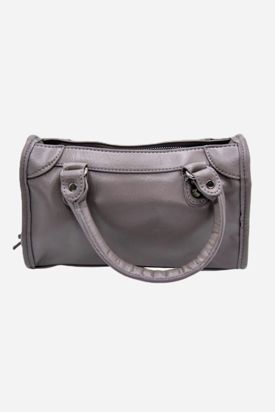 VYVA Grey — Borsa a mano o tracolla in ecopelle grigia