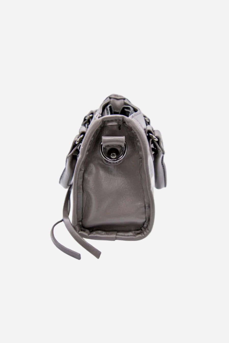 VYVA Grey — Borsa a mano o tracolla in ecopelle grigia