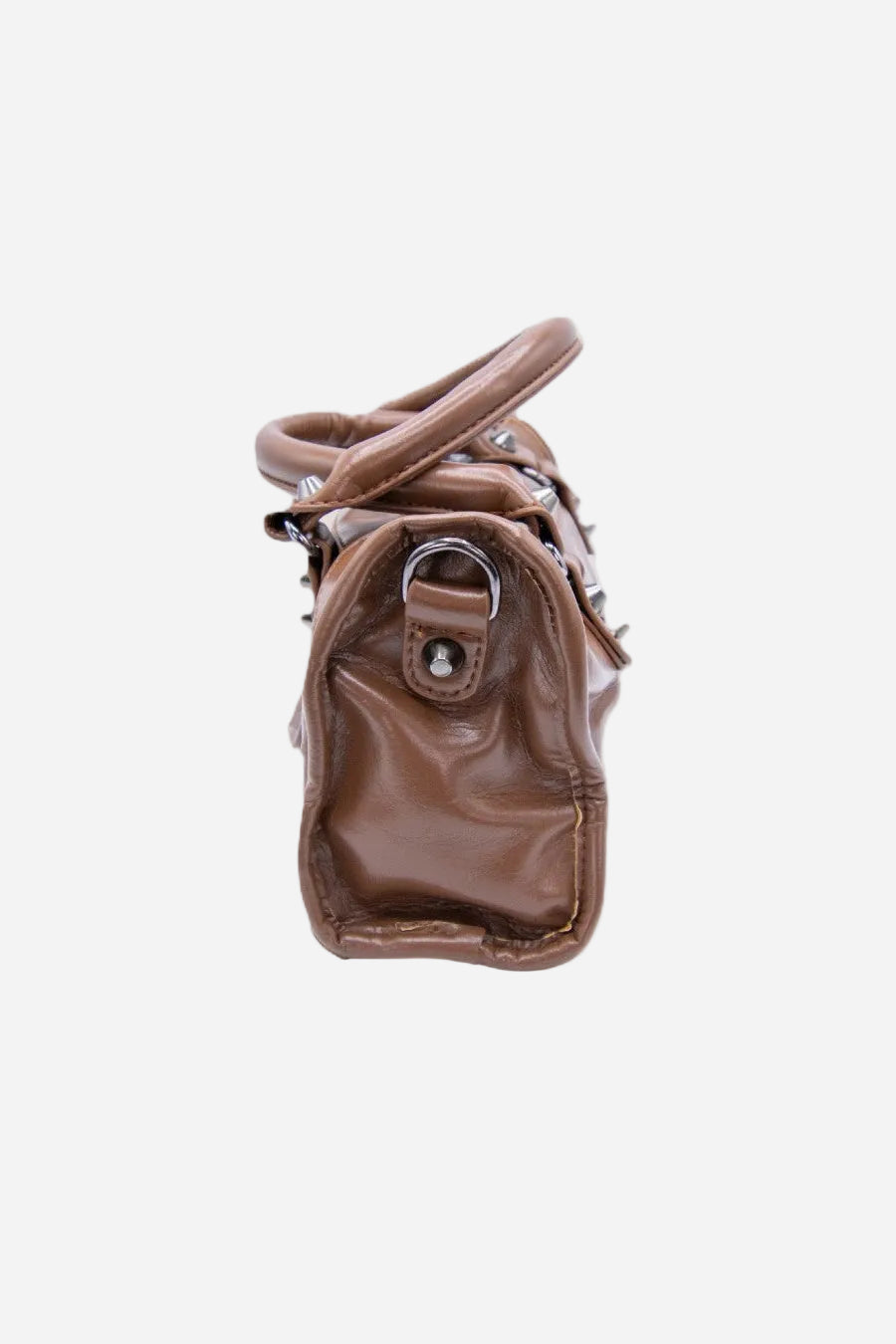 VYVA Choco — Borsa a mano o tracolla in ecopelle marrone