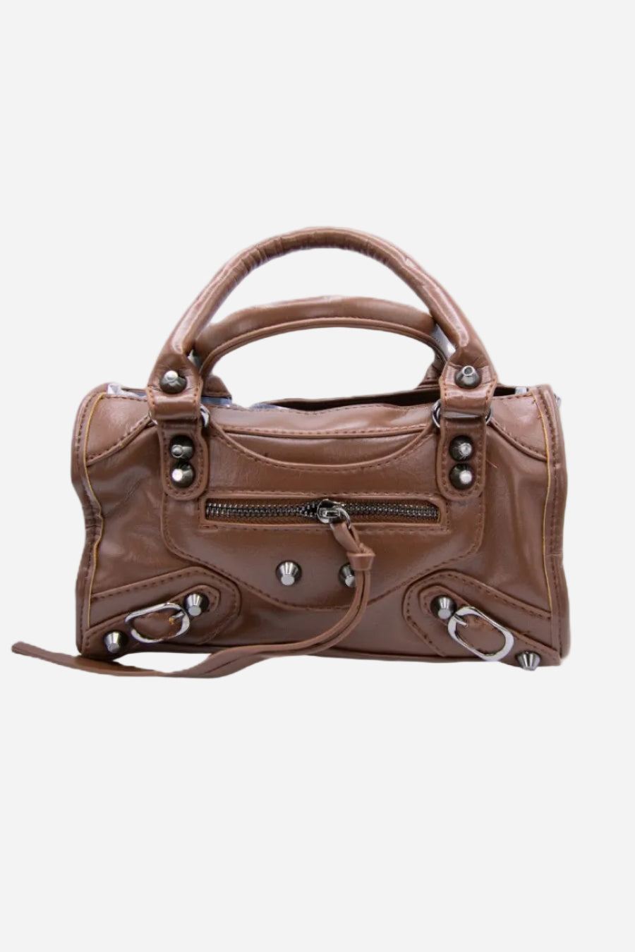 VYVA Choco — Borsa a mano o tracolla in ecopelle marrone