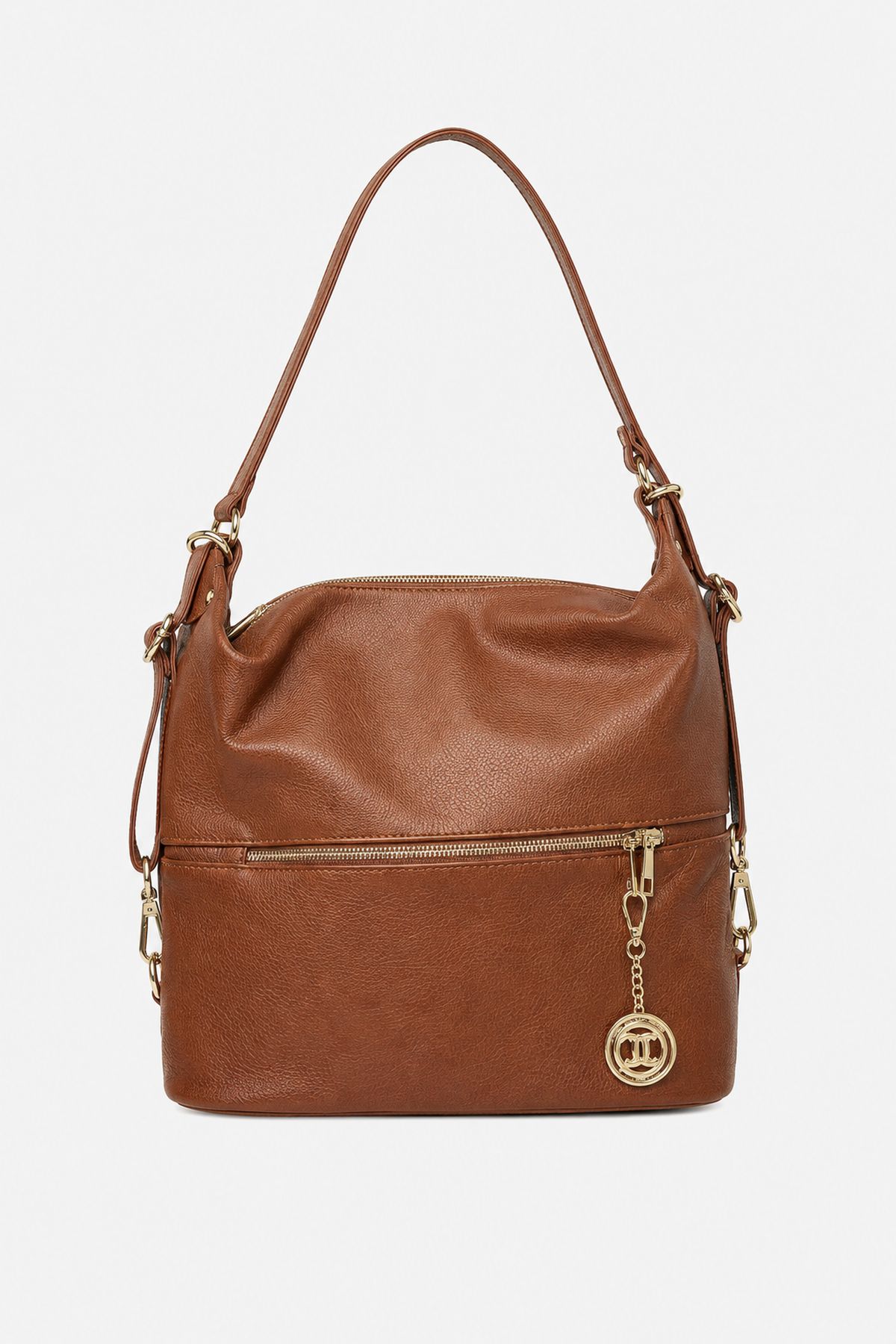Borsa Donna MONIA in Vera Pelle Marrone | 3 in 1 Spalla Tracolla Zaino